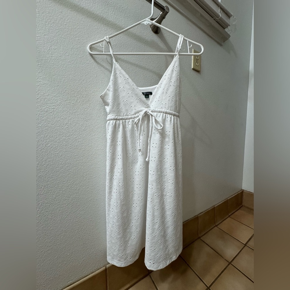 White Eyelet Midi Dress